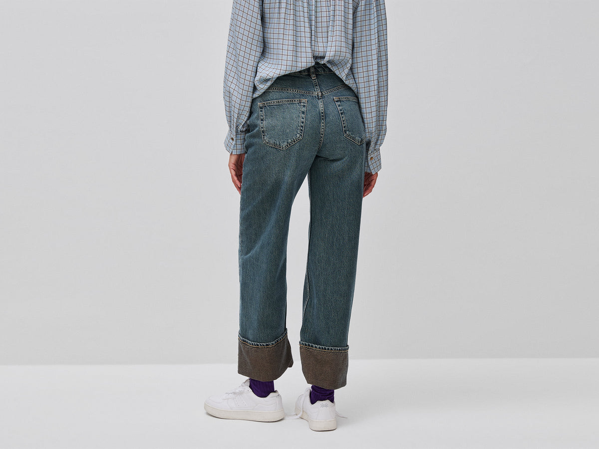 Jeans con risvolto