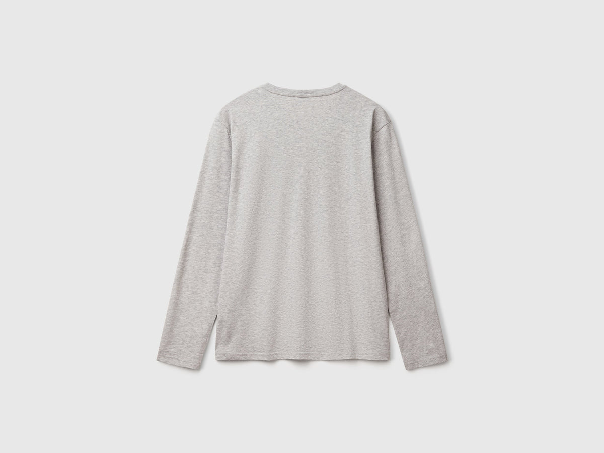 T-shirt a manica lunga in puro cotone