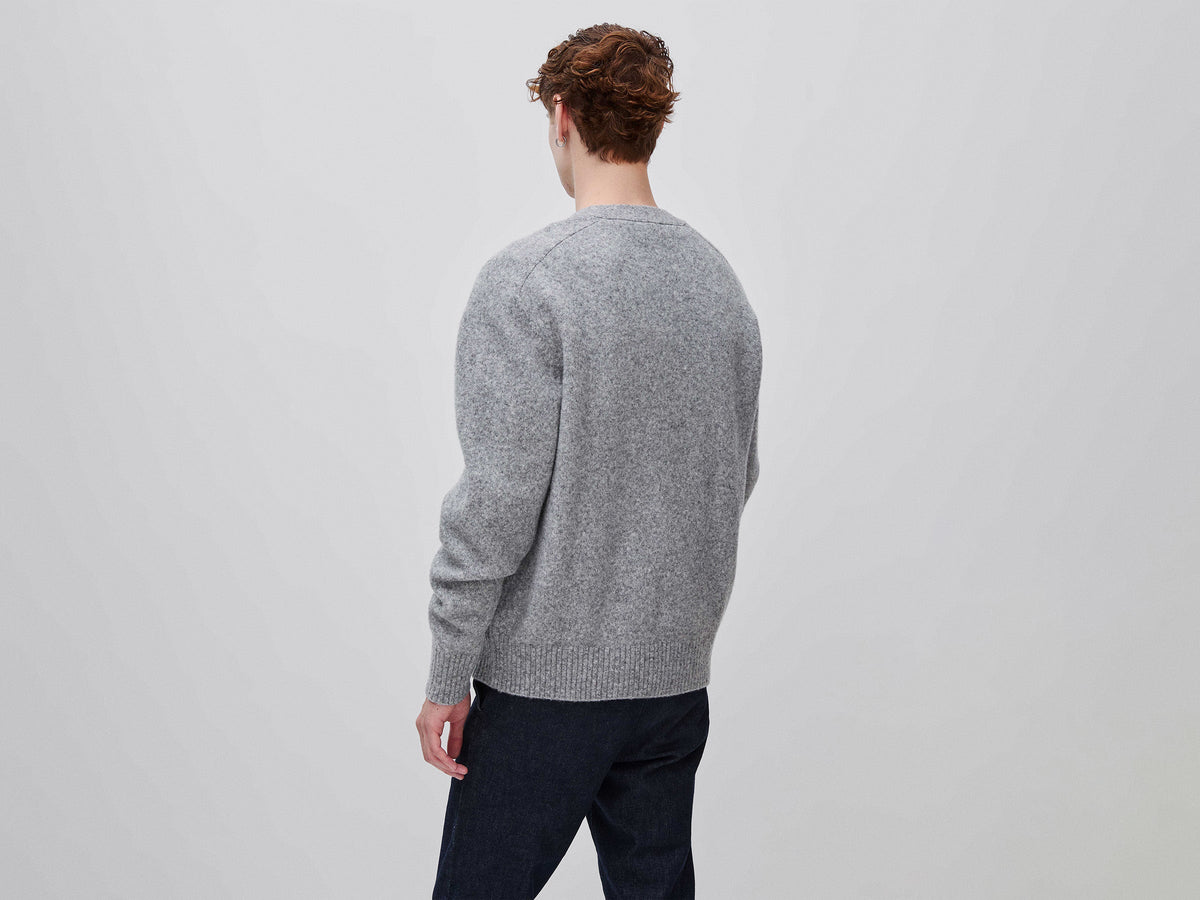 Cardigan over fit in misto lana