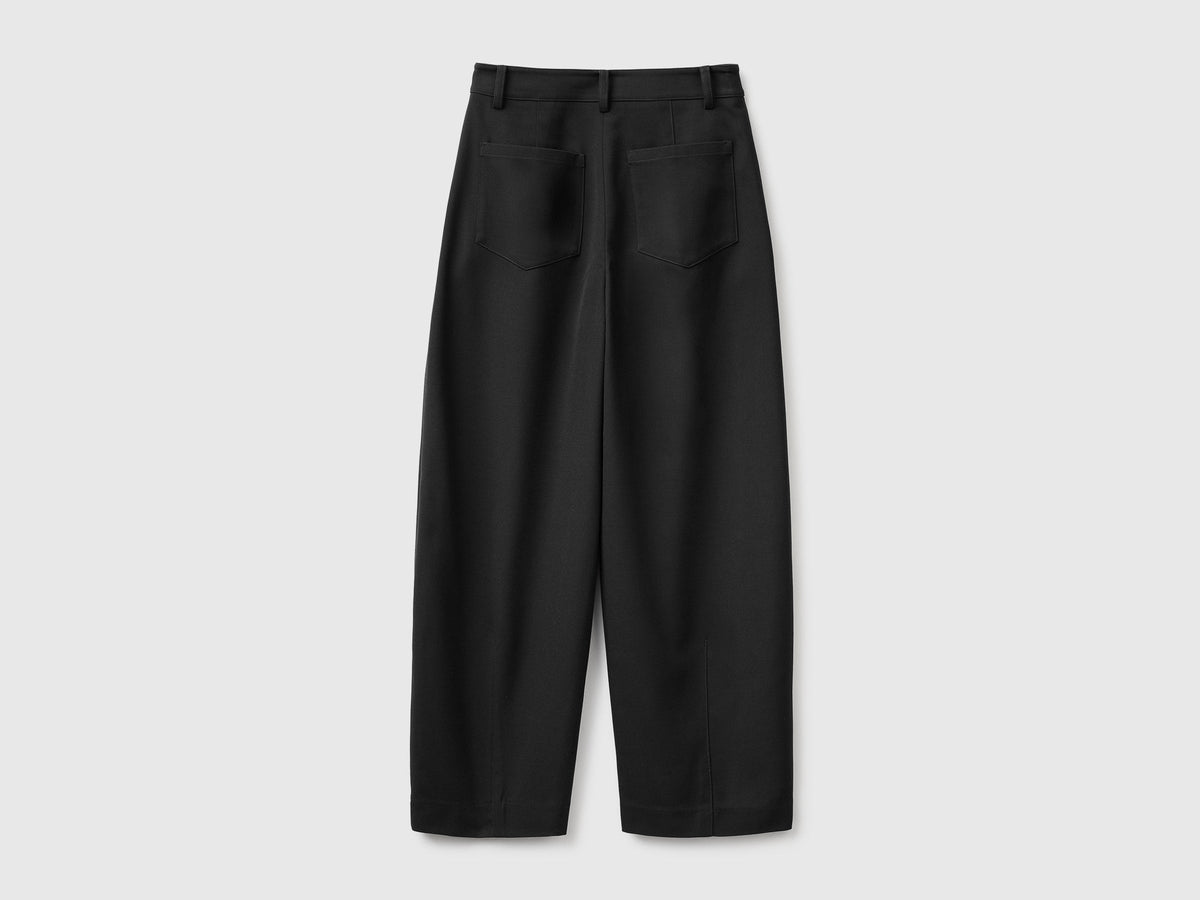 Pantaloni barrel fit in twill stretch