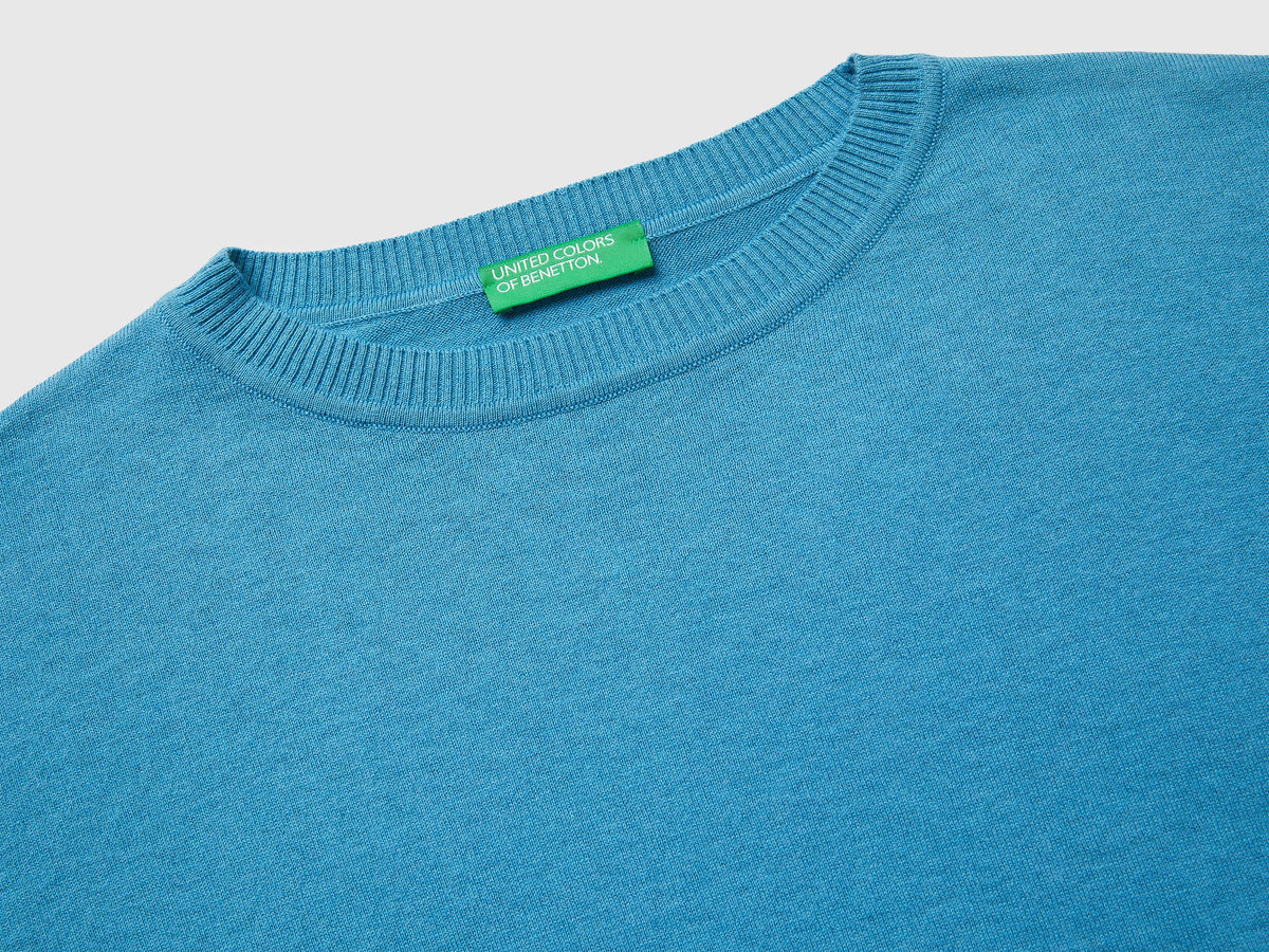 Maglia girocollo in cotone e lana