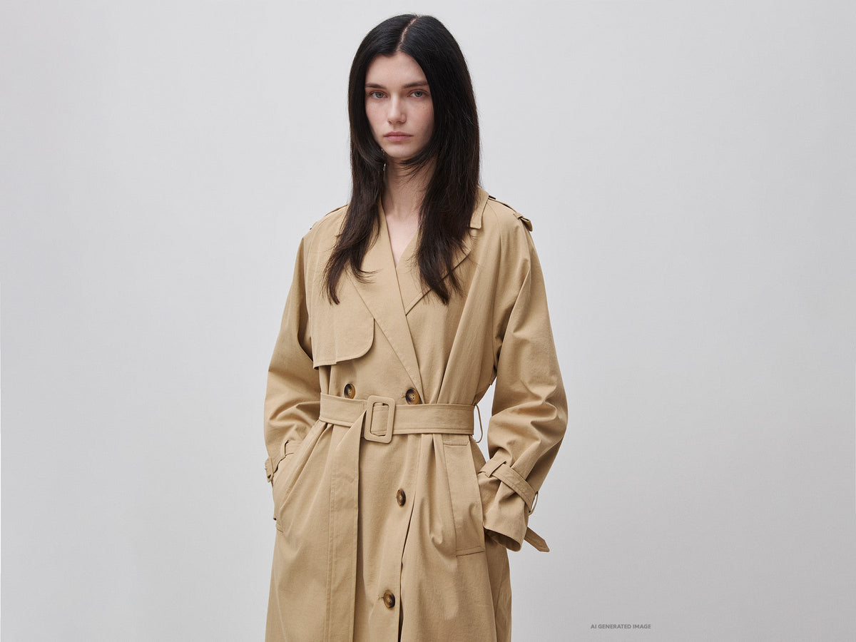 Trench doppiopetto con cintura