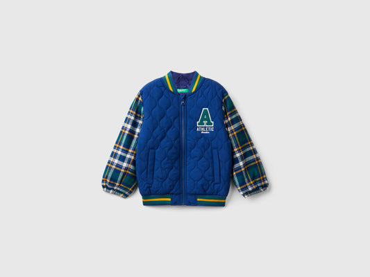 Bomber con manica tartan