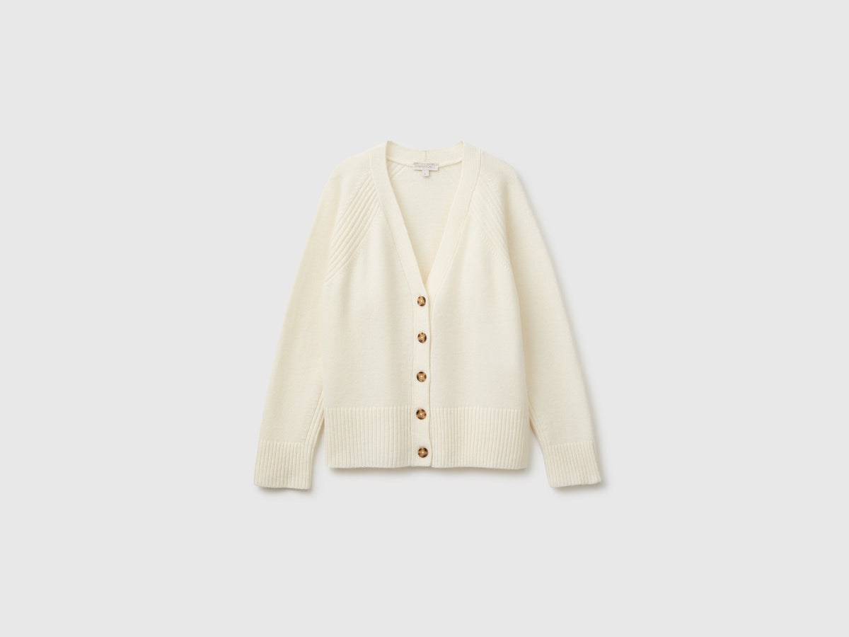 Cardigan over fit in misto lana