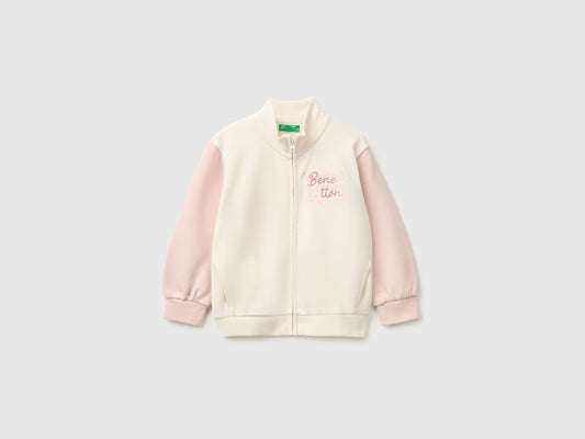 Felpa con zip e logo