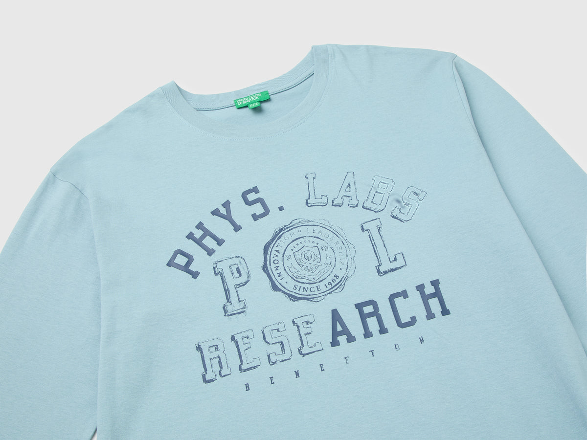 T-shirt con stampa e patch 100% cotone bio