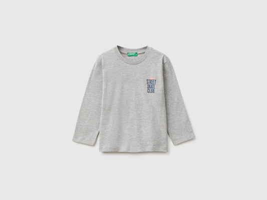 T-shirt con stampa in misto cotone bio