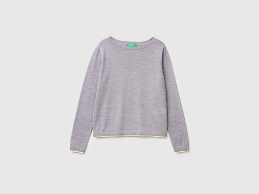 Maglia scollo a barchetta 100% lana Merino