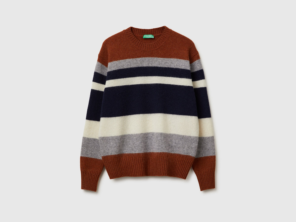 Maglia a righe in lana Shetland