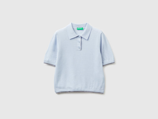 Maglia a polo 100% lana Merino