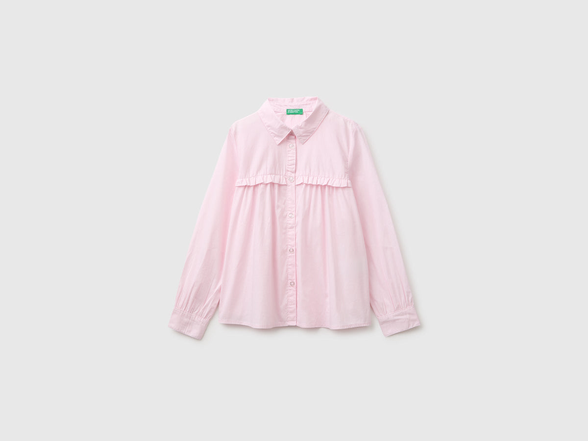 Camicia con rouches sul carré