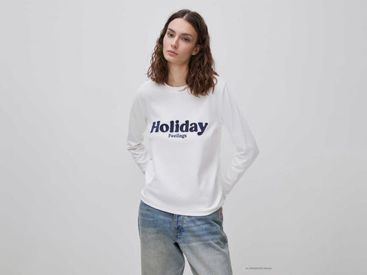 T-shirt in caldo cotone con scritta