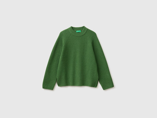 Maglia 100% lana con spacchetti sui fianchi