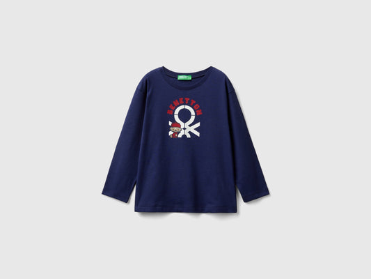 T-shirt manica lunga in cotone