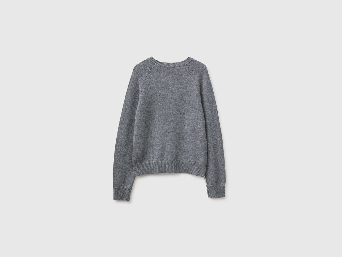 Maglia color block 100% lana