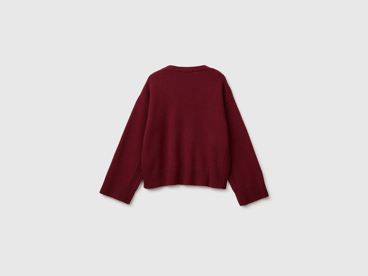 Maglia boxy fit in misto lana