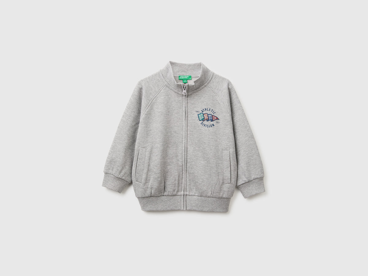 Felpa con zip e logo