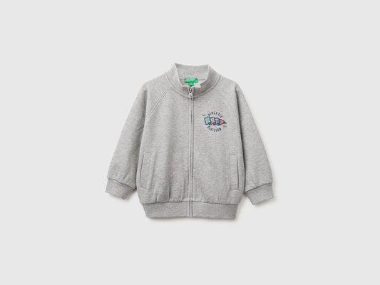 Felpa con zip e logo