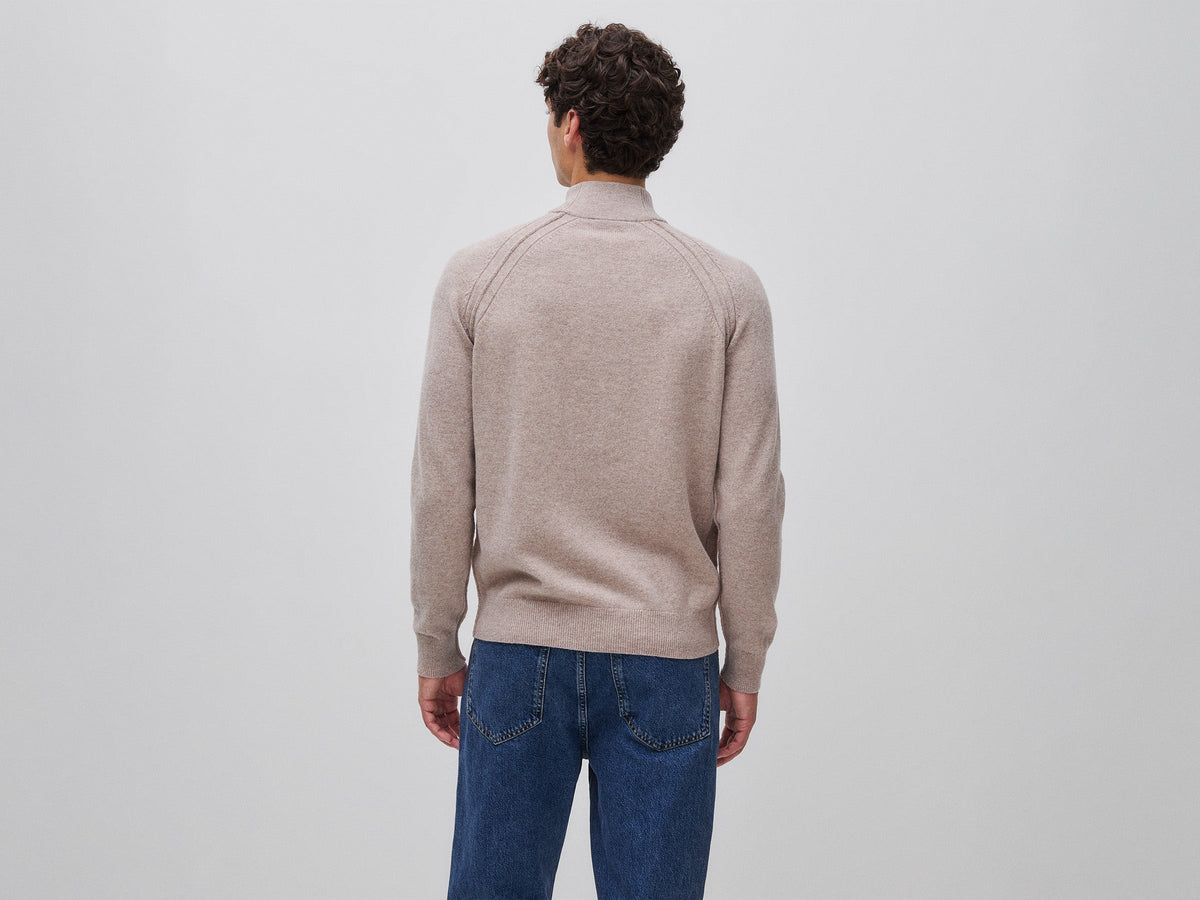 Maglia zippata 100% lana Merino