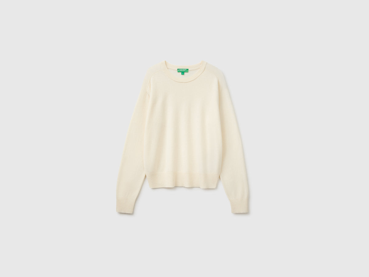 Maglia girocollo in misto cashmere