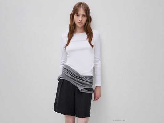 T-shirt manica lunga con logo glitter