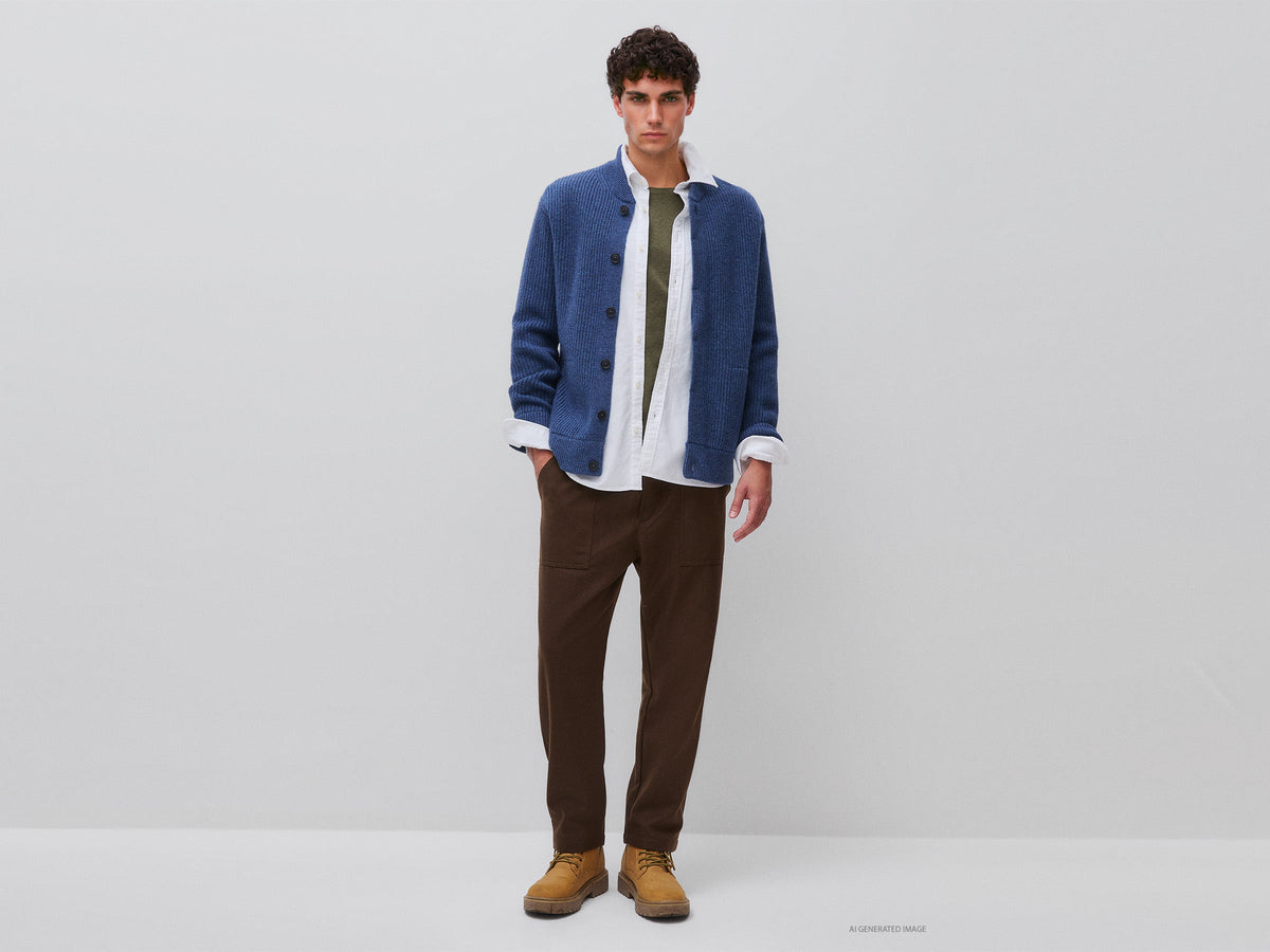 Bomber in maglia di misto lana
