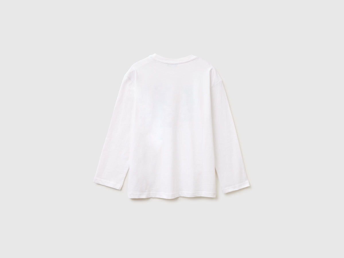 T-shirt con stampa logo in cotone bio