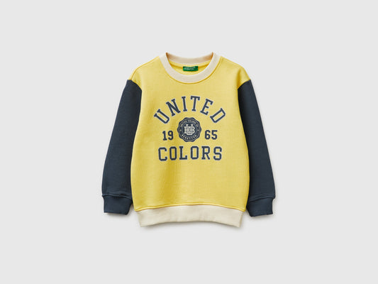 Felpa con stampa logo in cotone bio