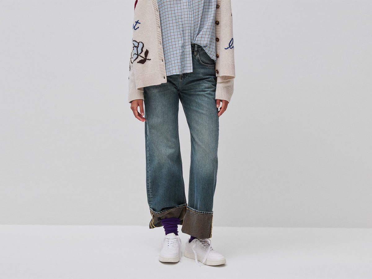 Jeans con risvolto