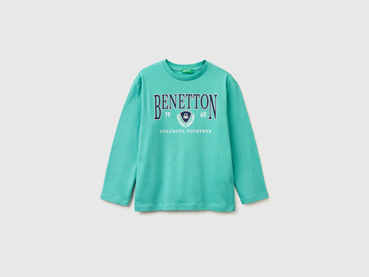 T-shirt con stampa logo in cotone bio
