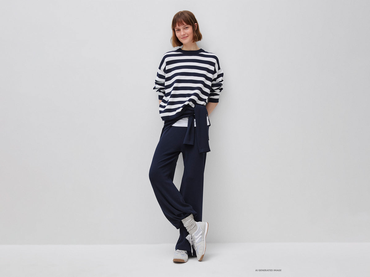 Maglione a righe in cotone tricot