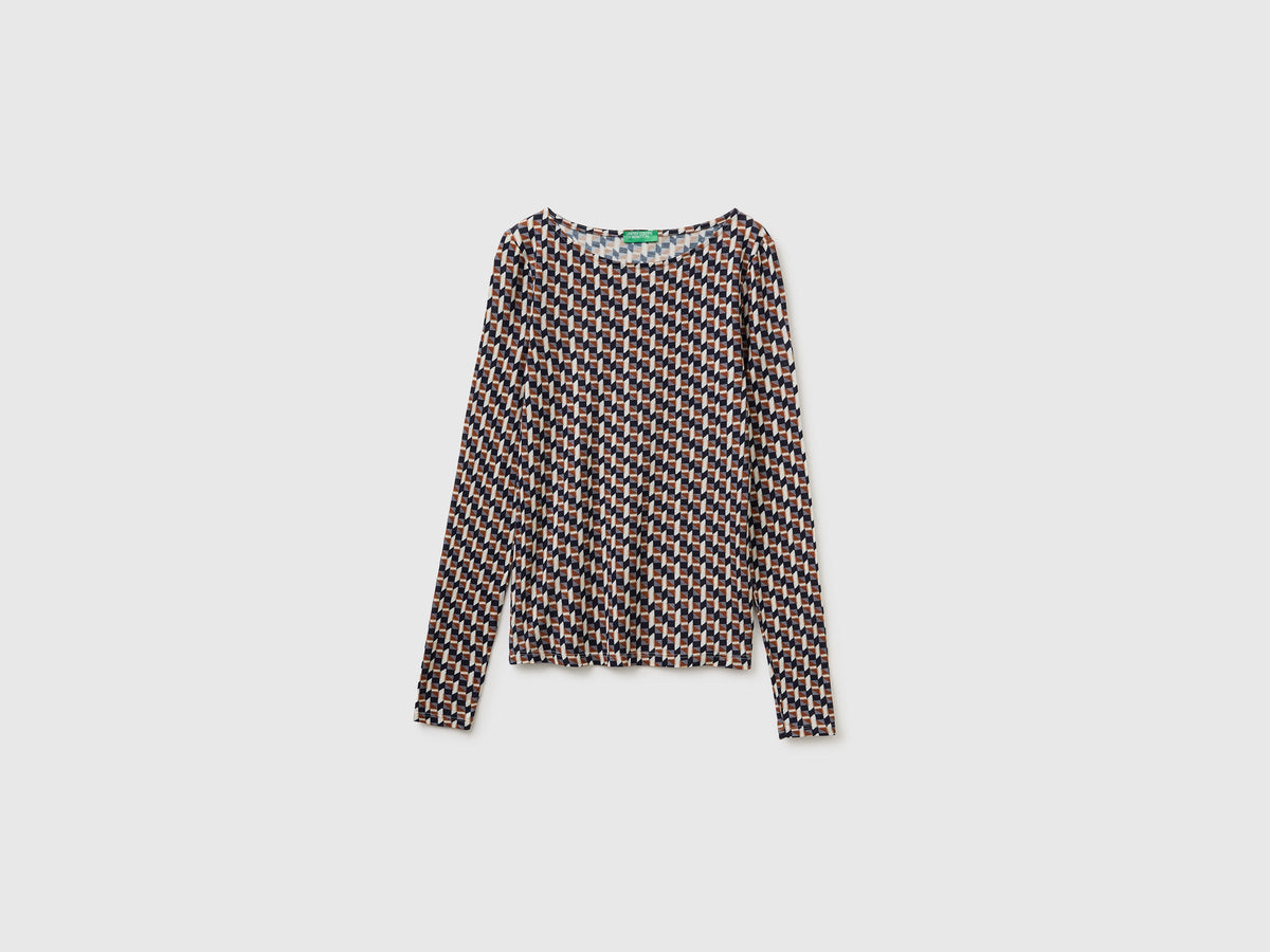 T-shirt fantasia in misto lana