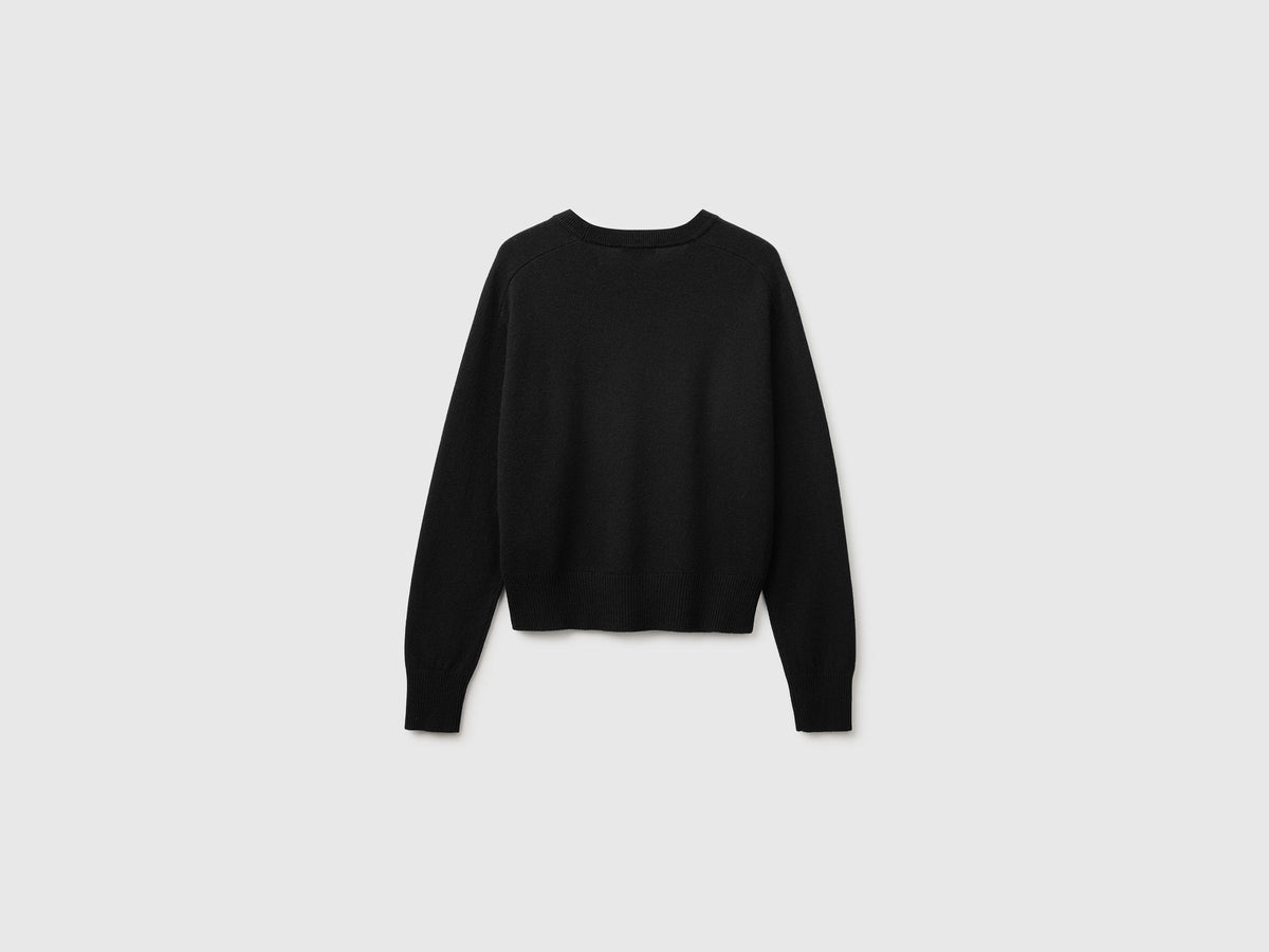 Maglia girocollo in misto cashmere