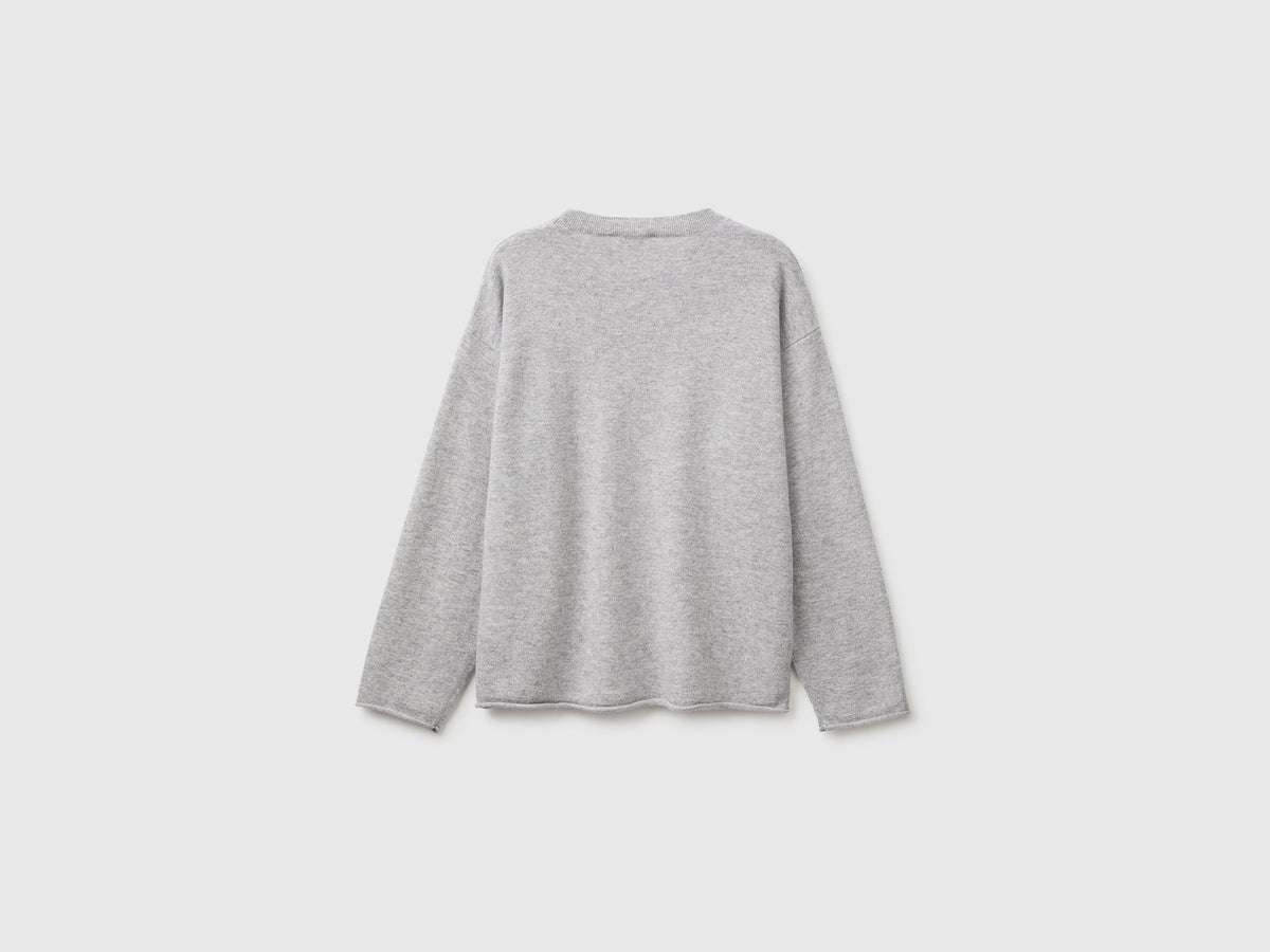 Maglia girocollo in misto lana e cashmere