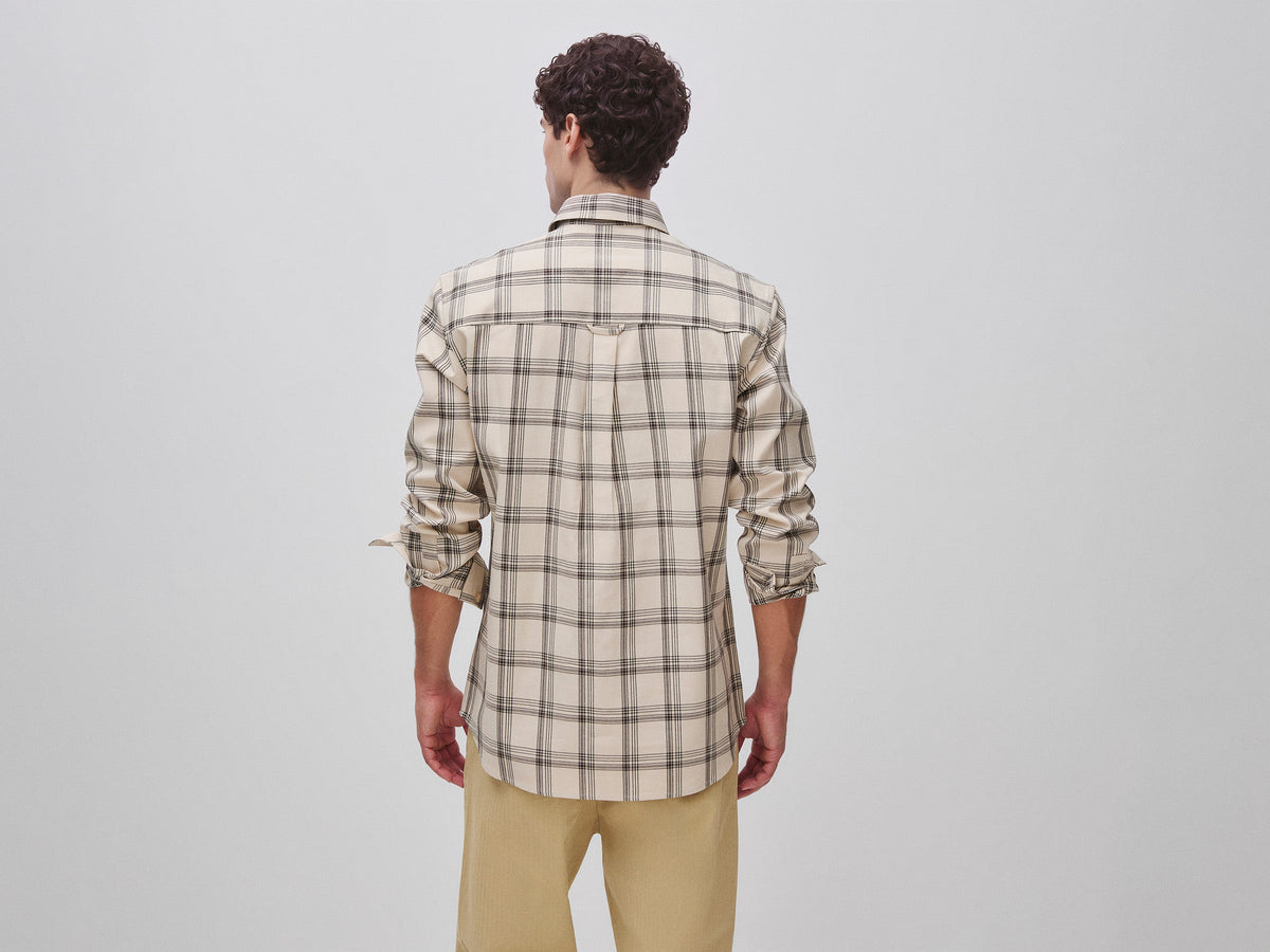 Camicia con taschino in lyocell e cotone