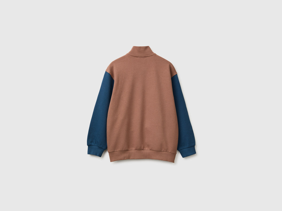 Felpa con zip 100% cotone