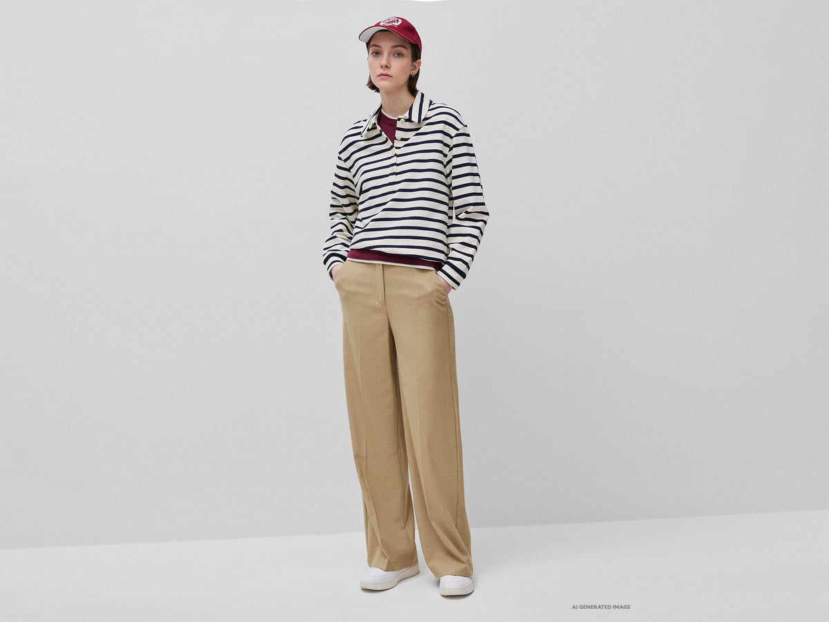 Polo in felpa a righe