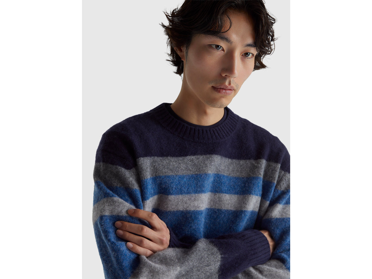 Maglia a righe in lana Shetland