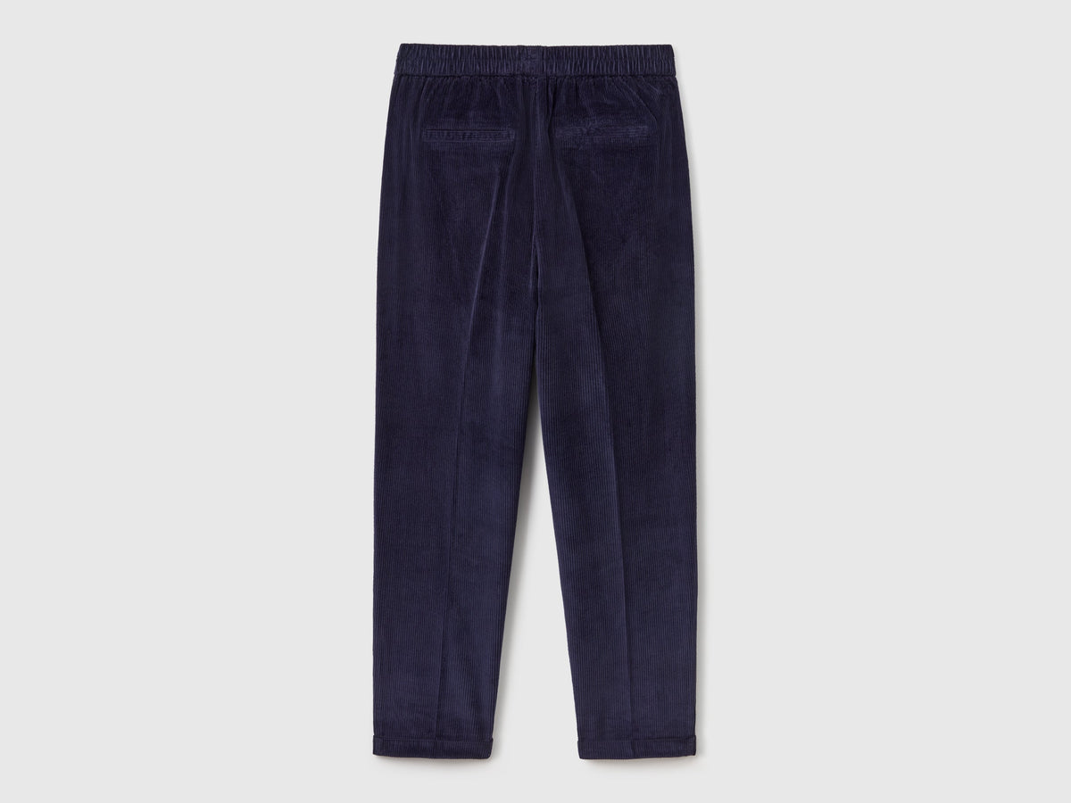Chino in velluto con vita elasticizzata