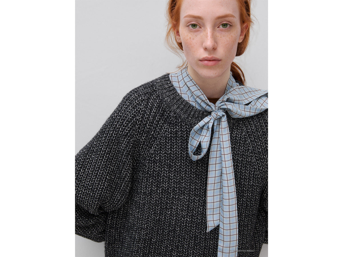 Maglia mélange in misto cotone e lana