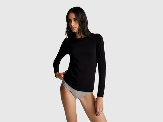 T-shirt manica lunga in cotone super stretch
