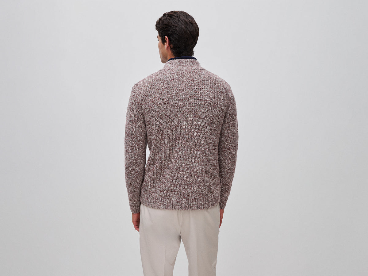 Cardigan con zip in misto lana