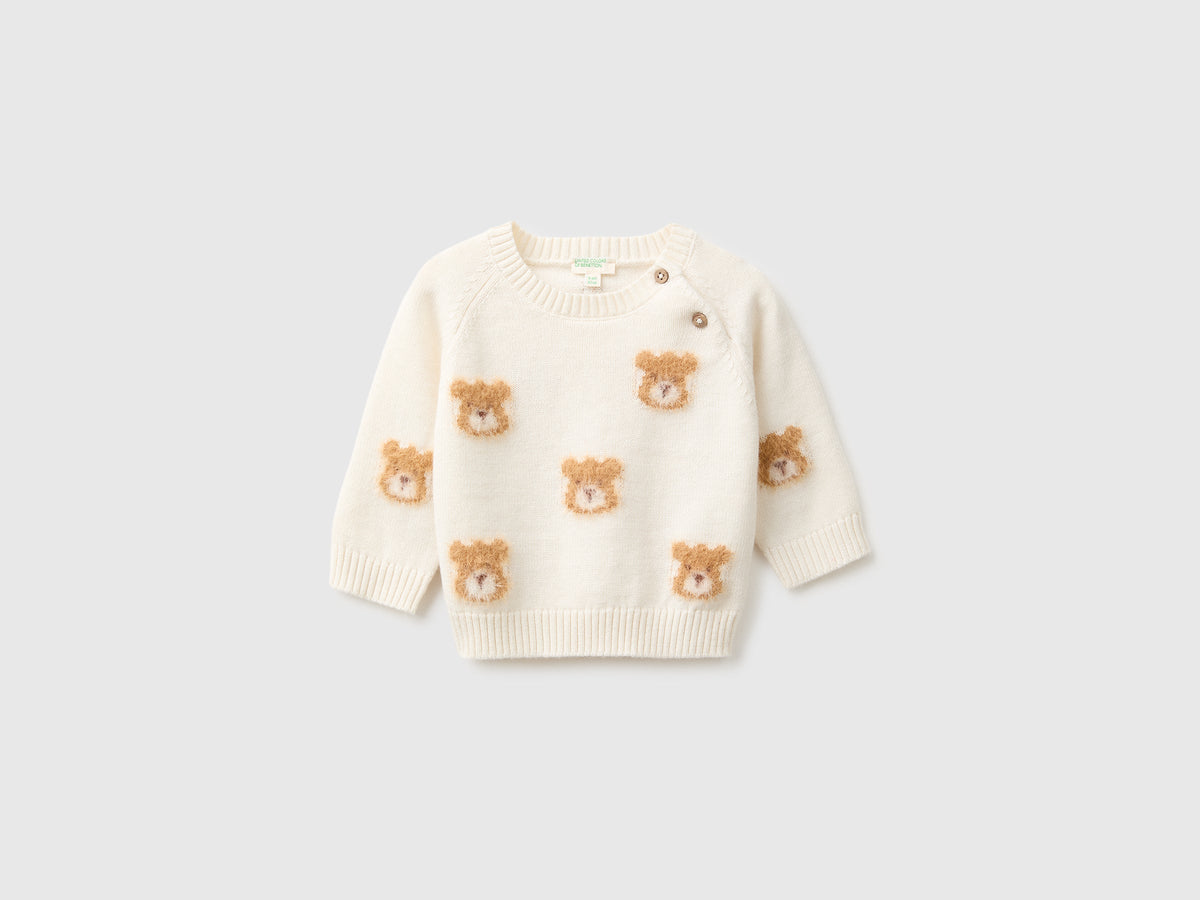 Maglia con intarsio animaletto