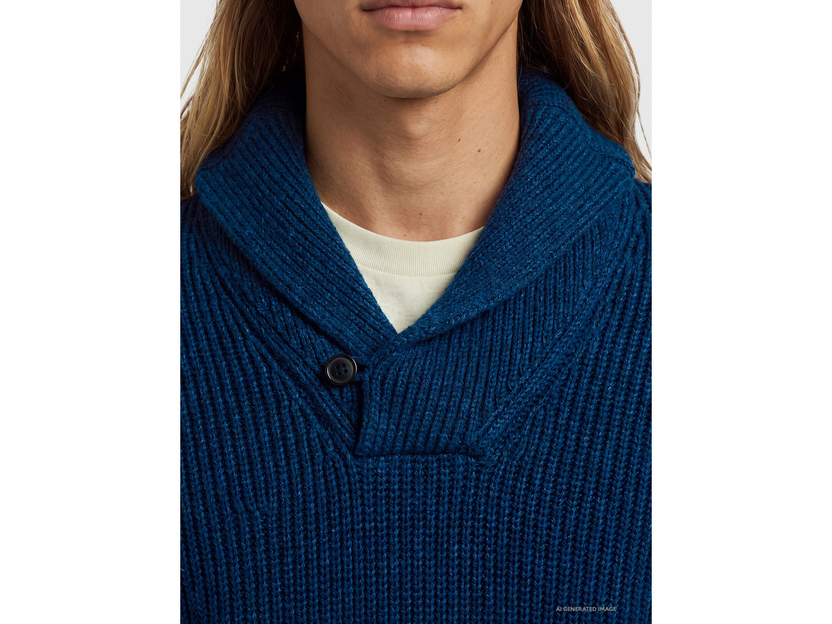 Maglia con collo a scialle 100% lana