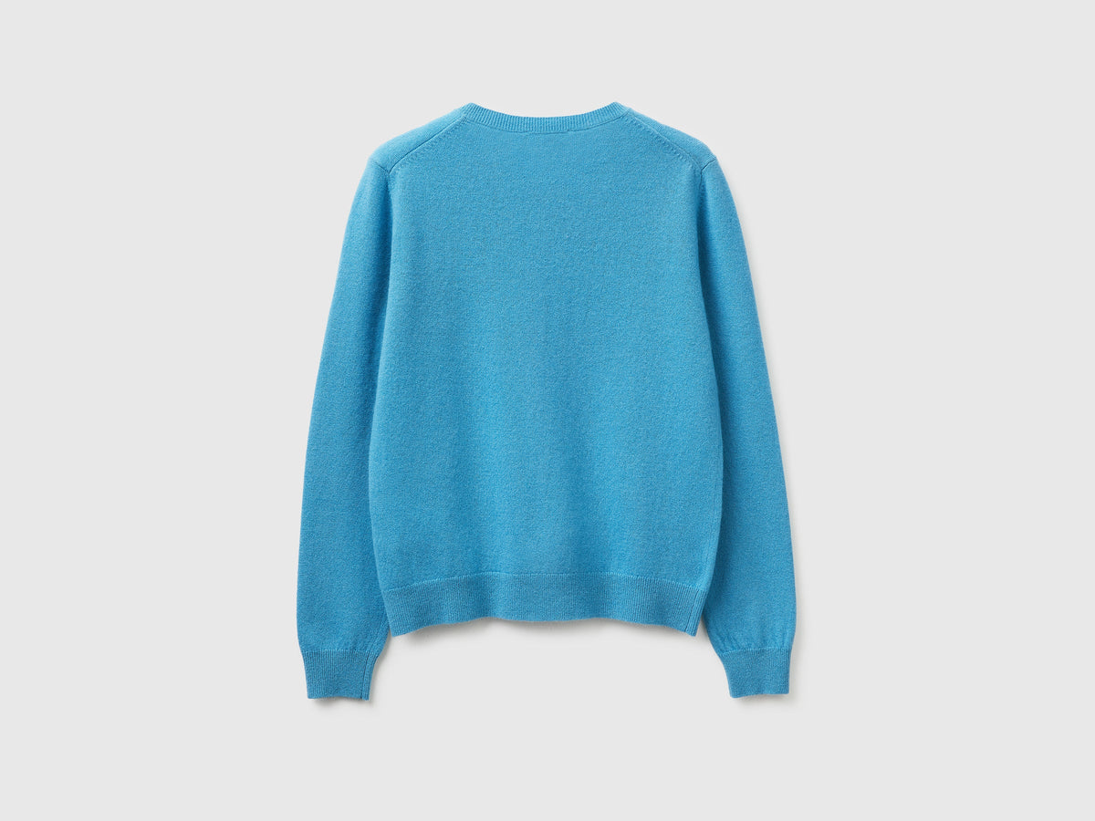 Cardigan girocollo carta da zucchero in pura lana Merino
