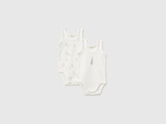 Due body smanicati in cotone stretch
