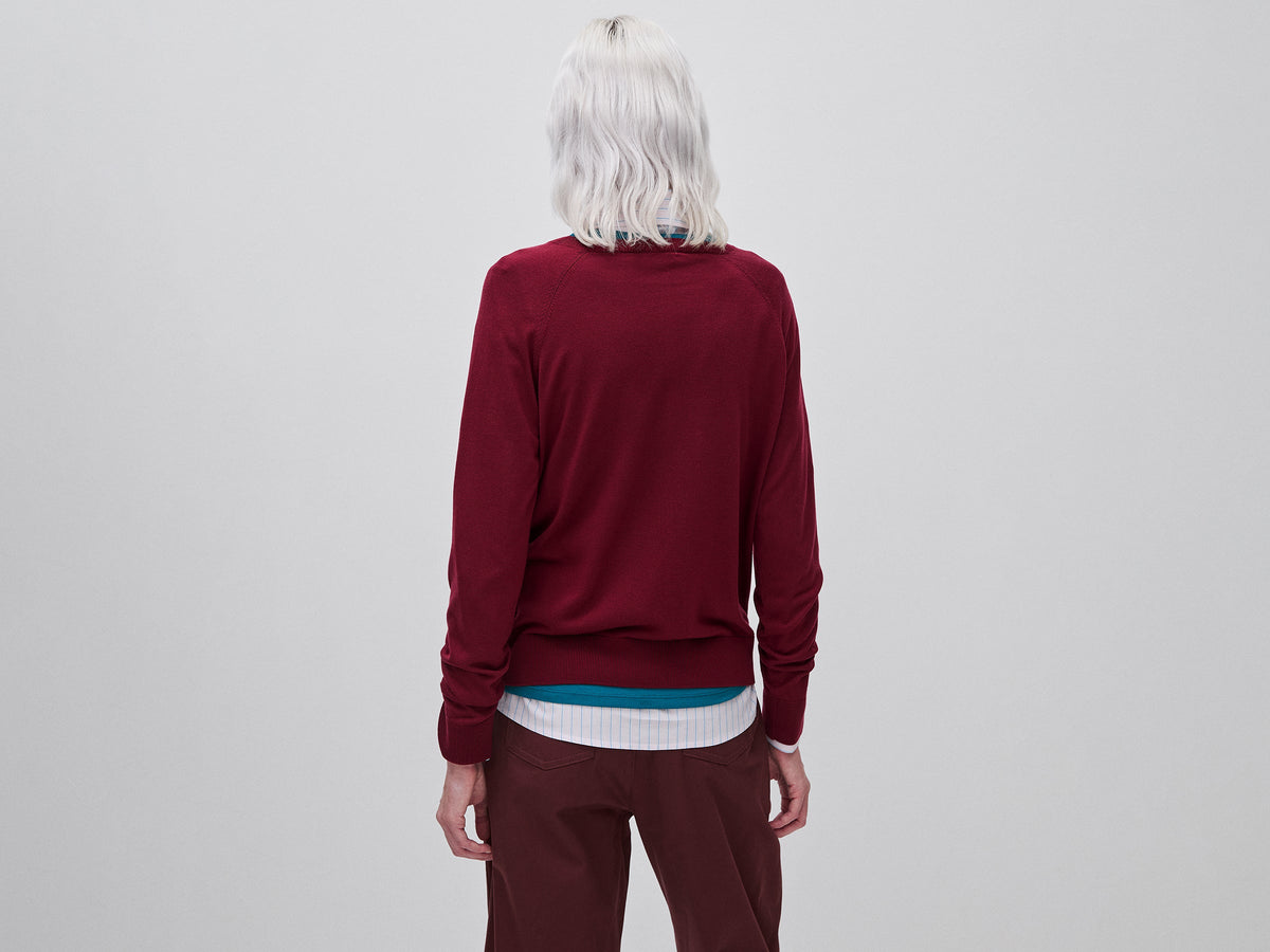 Maglia girocollo in misto seta