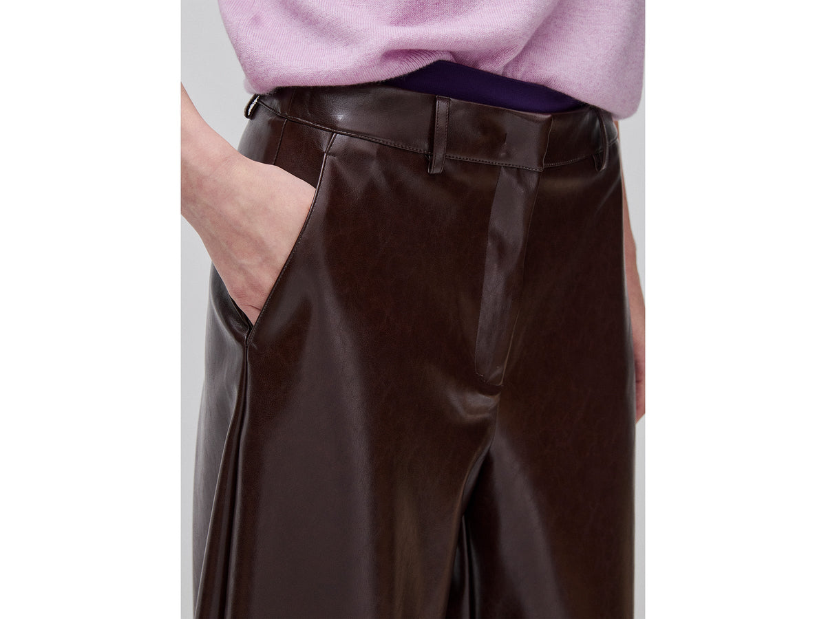 Pantaloni barrel fit in tessuto spalmato