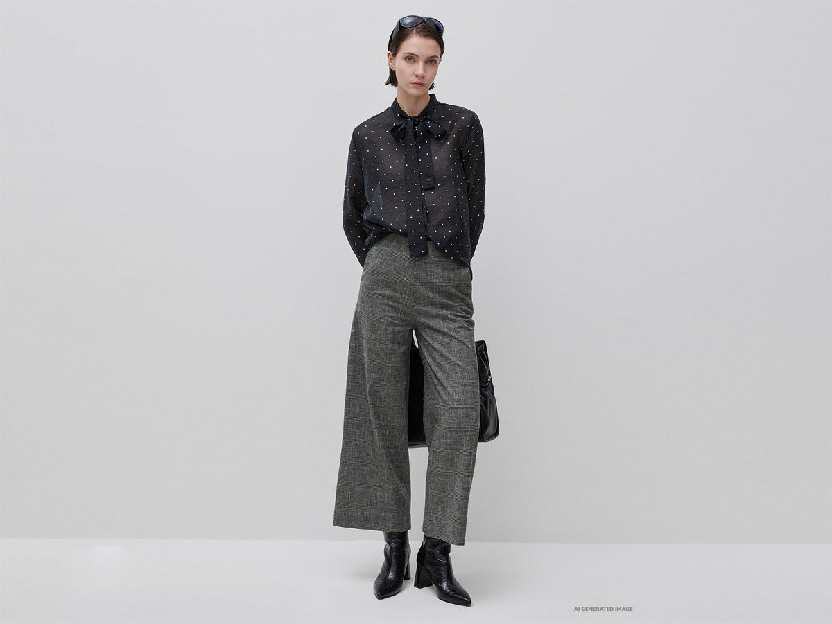 Camicia fluida con micro pois