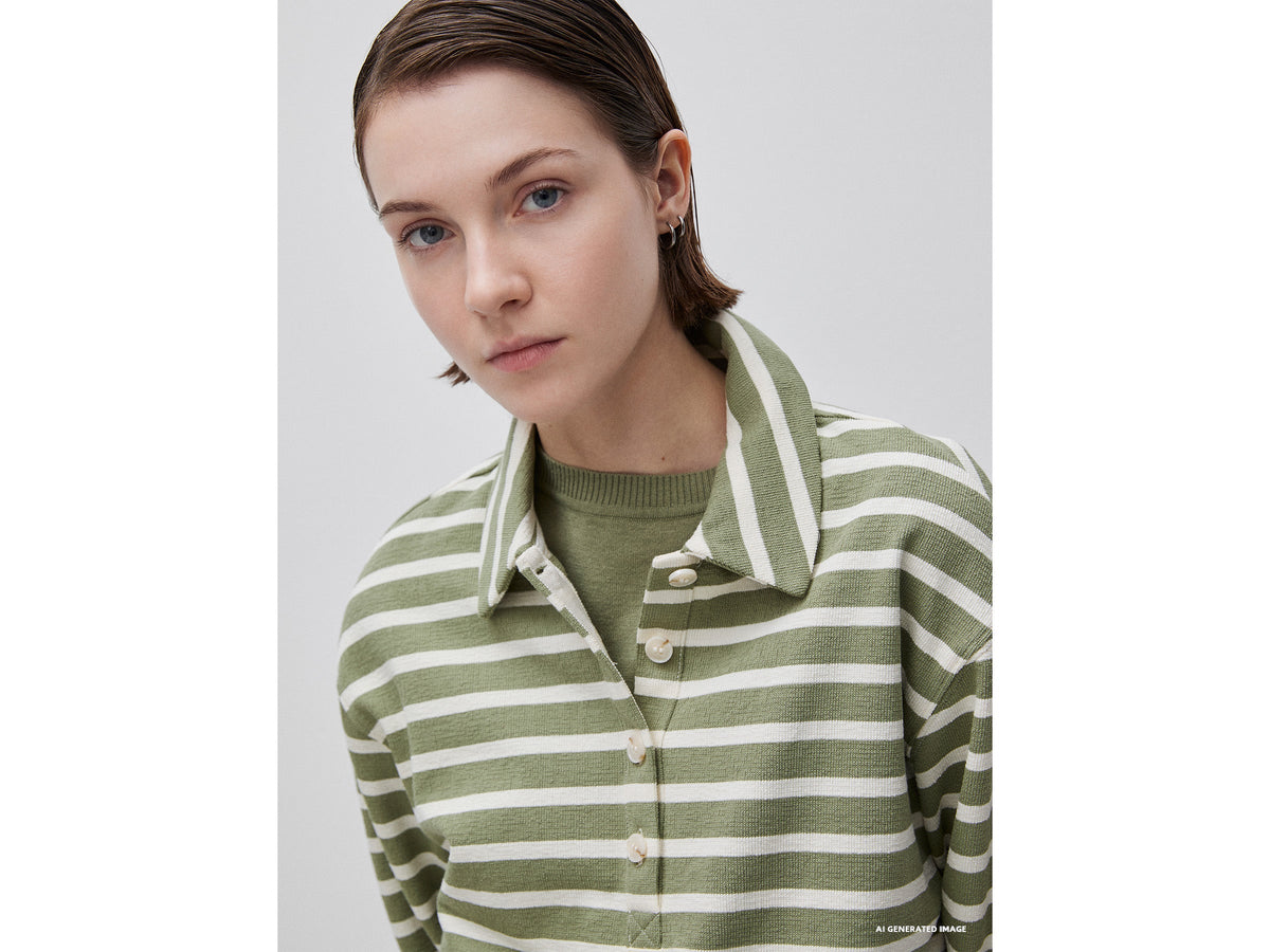 Polo in felpa a righe